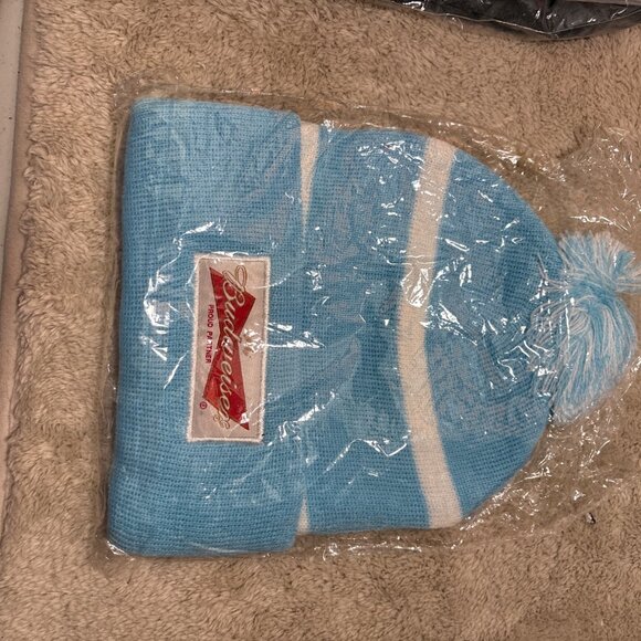 Green Bay Packers Knit Beanie Pom NFL Bud Light Logo Green Gold White - Picture 10 of 10